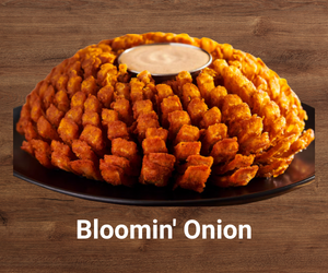 Crispy Bloomin’ Onion served with Outback signature spicy dipping sauce – popular Outback Steakhouse Appetizer