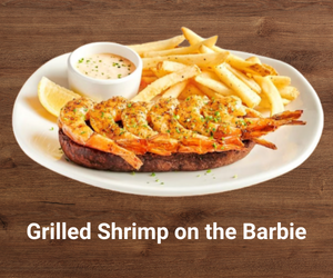 Grilled shrimp on the Barbie seasoned with Outback spices and served with garlic herb butter – classic Outback Steakhouse seafood starter