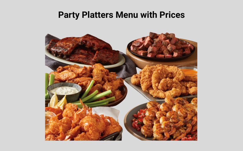 Outback Steakhouse Party Platters Menu with Prices